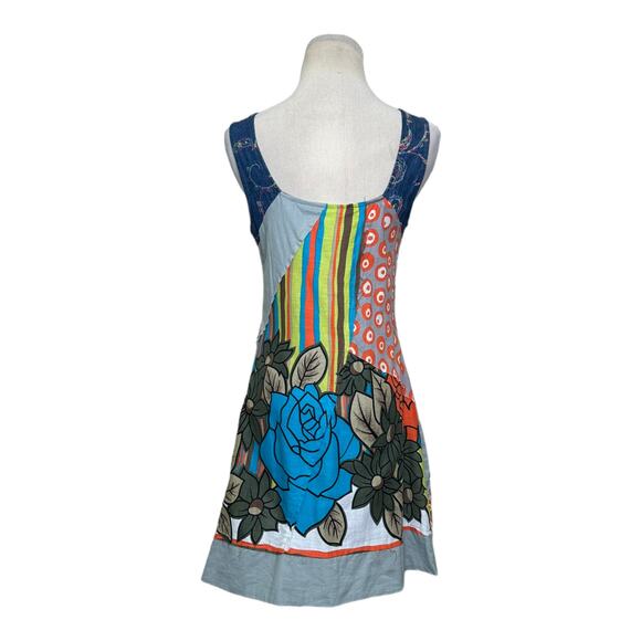 Lucy and Co. gray green pink patchwork Tank Mini Dress Size Small - Picture 14 of 16